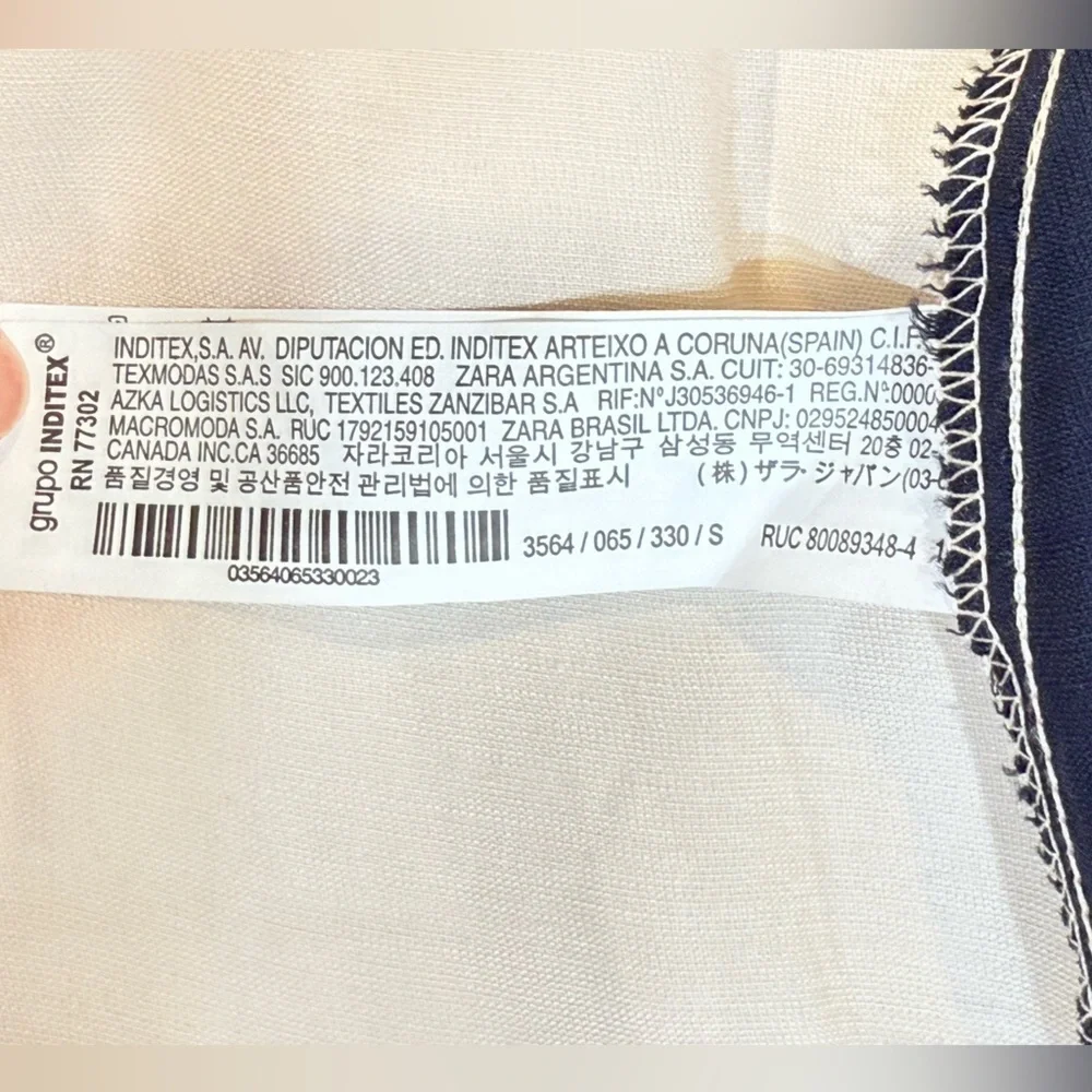 Women’s ZARA Navy & Cream Maxi dress- Size Small - Picture 11 of 13
